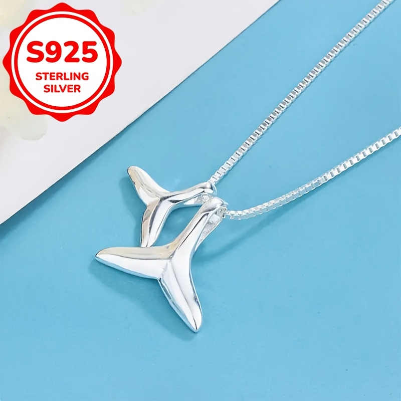 925 Silver Personalized Double Fishtail Necklace for Women